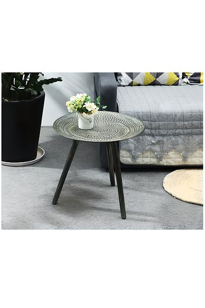COOYA Modern Coffee Table, Round End Table, Small Bedside Table for Modern Home Decor, 40x40cm