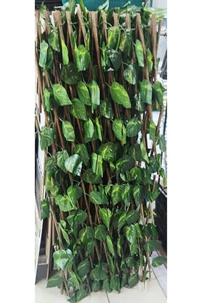 Generic Artificial Leaf Privacy Screen with Expandable Wooden Frame