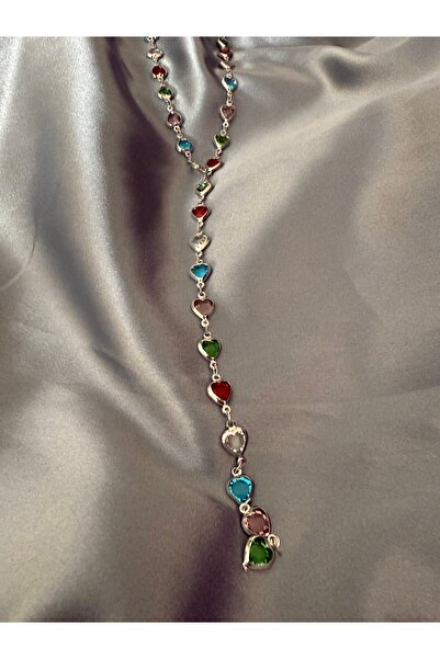 Falco Kalpli renkli taşlı y kolye