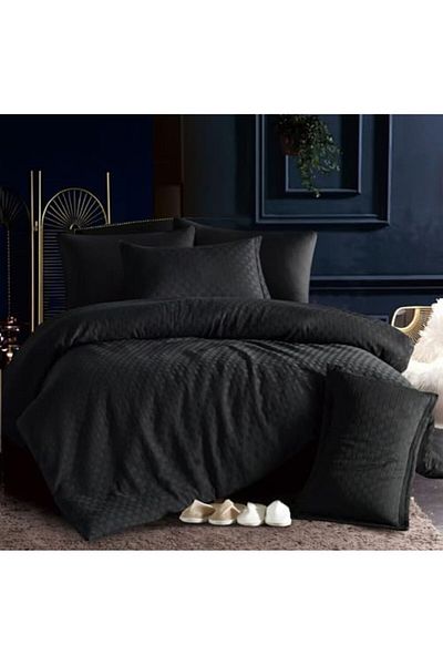 Lavita King comforter set 10 pieces Microfiber, With fitted sheet (Black - 06)