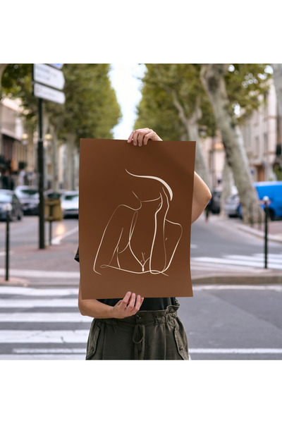 Rosaart Poster, Line Art, Frameless Poster, Digital Printing, Abstract Female Figure, Line Art