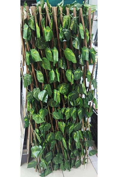 Generic Artificial Leaf Privacy Screen with Expandable Wooden Frame