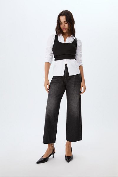 Stradivarius D96 cropped straight-fit jeans