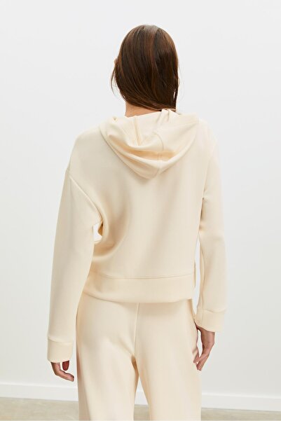 Stradivarius Soft-touch hoodie with buttons