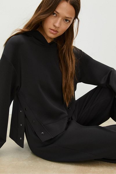 Stradivarius Soft-touch hoodie with buttons