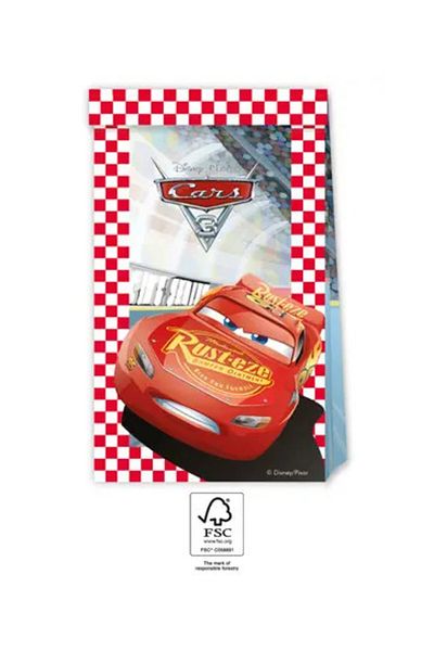 CARS Sacoșă de hârtie Disney Arena Race 4 buc. FSC