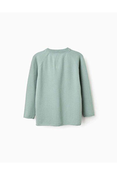 Ziddy Jumper with Rolled Edges for Boys, Aqua Green