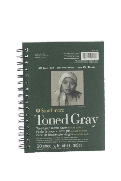 Strathmore Toned Gray Sketch Pad 5.5x8.5 inch – 50 Sheets Perforated 118gsm