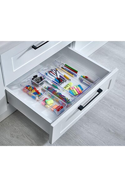 safestore Adjustable Drawer Organizer Set 6 Piece Jewelry and Makeup Box Pen Spoon Holder Organizer