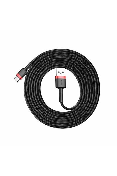 Gear Cablu de alimentare de date USB la Type-C 3A, Compatibil, 480Mbps, 1m, P56, Alumix, Roșu/Închis închis