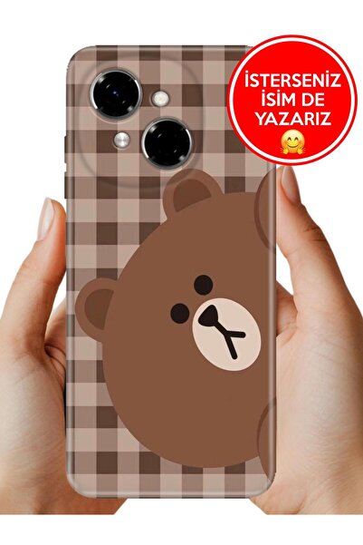 TECNO Spark Go 1 2025 Kılıf A Kalite Baskılı Art Silikon Ekose Bear