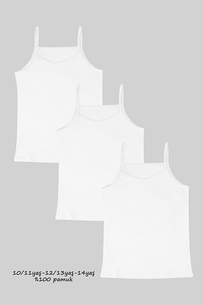 DOMİKİDS Girl's 100% Cotton Ribbed Atler 3 Pack