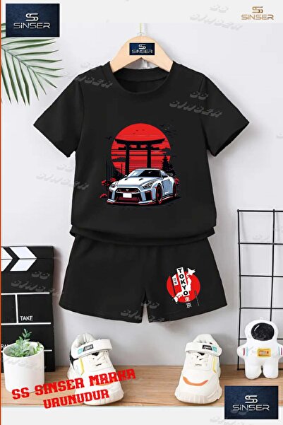 SS SİNSER Children's Unisex “Car Tokyo Circle of Ten Land“ Custom Printed Cre...
