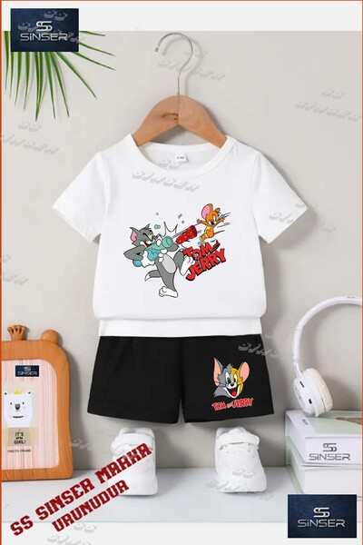 SS SİNSER Дитячий унісекс комплект футболки та шортів з круглим вирізом та сп...
