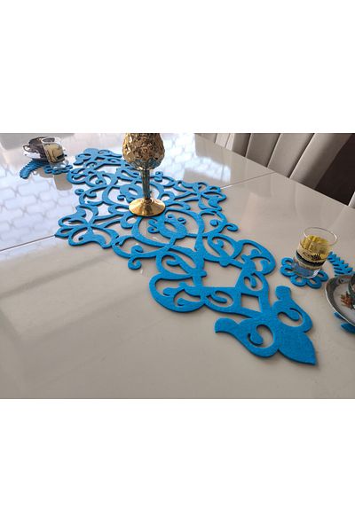 SEHARA Felt Runner, 97Cmx45,5Cm, (2 Leaf Motif, 2 Flower Motif Gift), Table Runner, 3mm