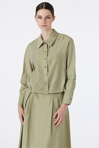 Zühre Stone Embroidered Green Double Suit Tk-1469