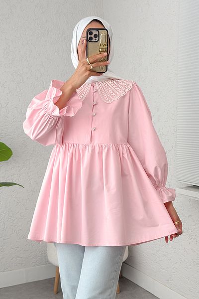 Salih Çelebi Baby Collar Tunic 23451 - ΡΟΖ