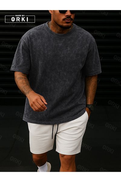 EFFRENATU Orki Power Fit – Oversize Batik T-Shirt & White Shorts Set