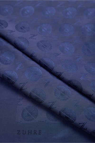 Zühre Navy Blue Z Monogram Scarf 0083