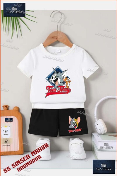 SS SİNSER Children's Unisex “Tom and Jerry in the Square“ Special Printed Cre...
