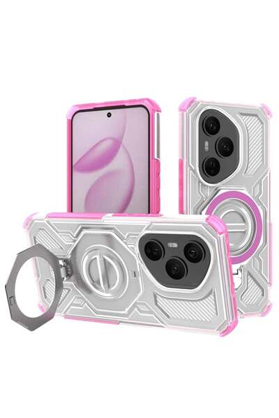 SKYDDAR INNOVATION Husă pentru Honor 400 Pro, rezistentă la șocuri, Carbon Shield PRO, Magsafe, set de autocolante, roz