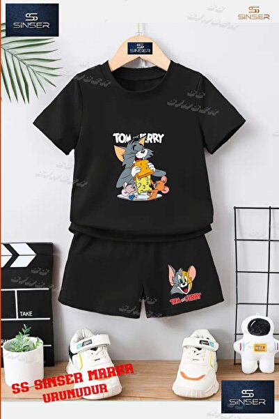 SS SİNSER Kids Unisex “Tom and Jerry Sandivic Eating“ Custom Printed Crew Nec...