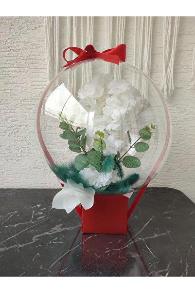 büyülücompany Büyülü Balon-Beyaz Çiçek Buketi Okaliptüs Doğum Sevgililer Günü...