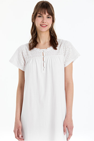 Kyron Women's 100% Cotton Nightgown / Fisto and Garnil Detail / Different Color Options