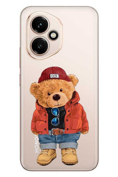Cekuonline Honor 400 6.55" Case Colorful Silicone Printed Tpu Teddy Bear