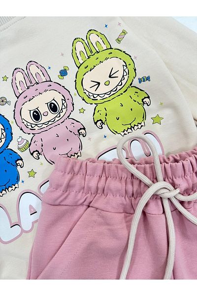 chibuumbabykids Girl's Labubu Printed Tracksuit Set