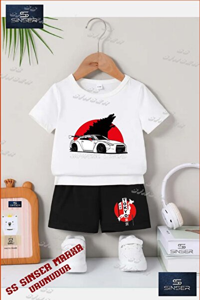 SS SİNSER Tricou cu gât rotund imprimat personalizat pentru copii UNISEX „CAR...