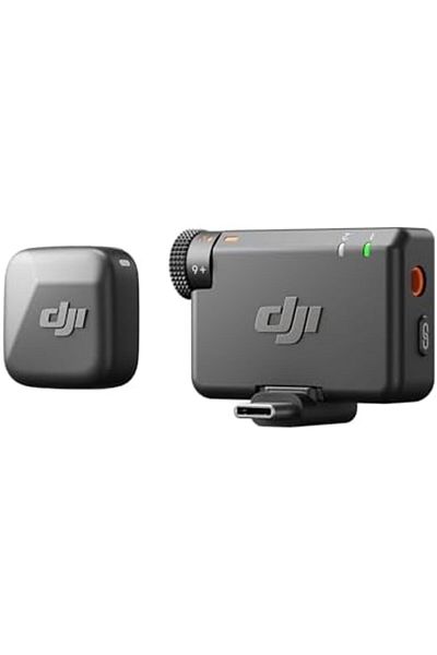 DJI ميكروفون صغير (1TX+1RX)، خفيف الوزن، صوت غني، إلغاء الضوضاء، اكتشاف تلقائي، لاسلكي