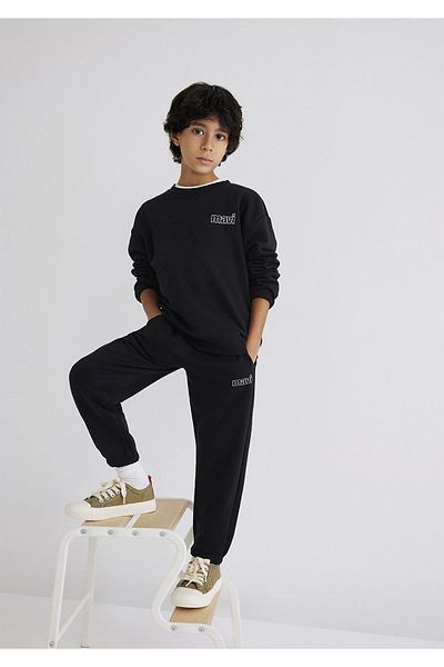 Mavi 6010004-900 Logo Printed Black Sweatpants