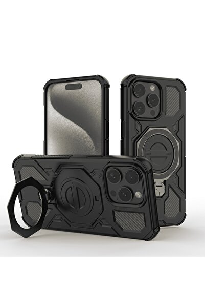 SKYDDAR INNOVATION Husă pentru iPhone 15 Pro, rezistentă la șocuri, Carbon Sh...