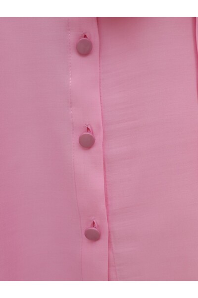 Modamorfo Cross Tie Sleeve Elastic Button Shirt -Pink
