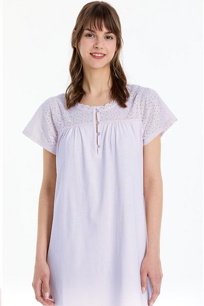 Kyron Women's 100% Cotton Nightgown / Fisto and Garnil Detail / Different Color Options