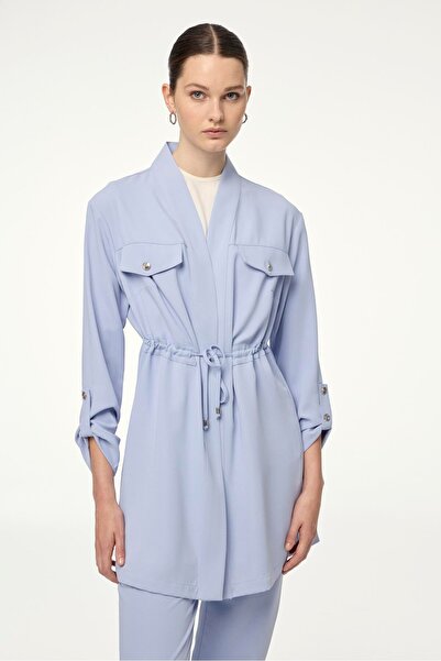 Zühre Gray/Blue Triple Combination Suit with Pocket Detail Tk-1212