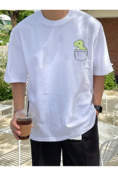 SVART WEAR Tricou digital cu imprimeu bumbac 100% supradimensionat Funny Fanc...