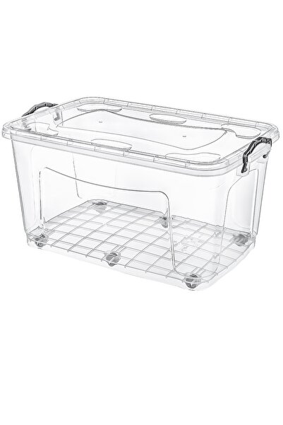 Waldern Home Wheeled Storage Container - Large Size Storage Box 80 Liters Transparent