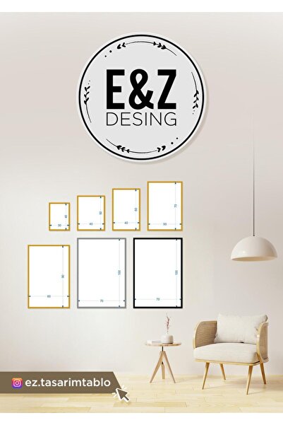 EZ Design İNCE METAL ÇERÇEVELİ, TEMPERLİ CAMA UV BASKI TEKLİ CAM TABLO