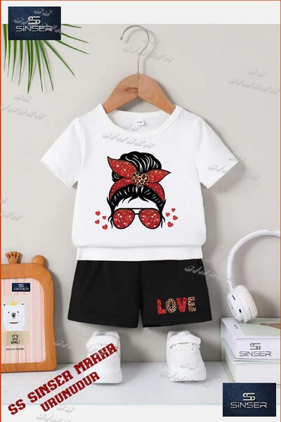 SS SİNSER Παιδικό UNISEX “GOZLUKLU GRIL RED LEOPARD PATTERN“ Μπλουζάκι με ιδι...