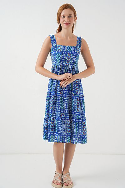 Bigdart Women's Patterned Strap Midi Dress 2577 - Saks
