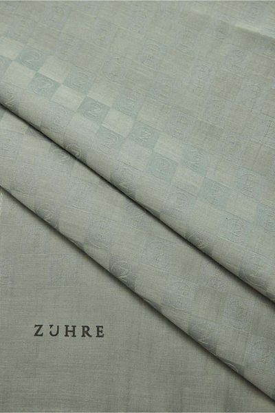Zühre Monogram Patterned Mint Seher Shawl 0106
