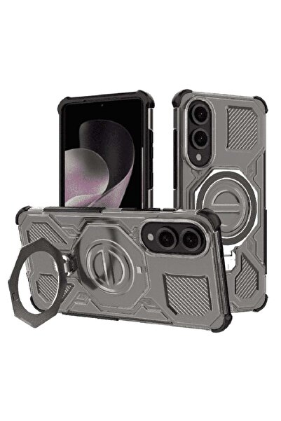 SKYDDAR INNOVATION Husă pentru Samsung Galaxy S25 Edge, rezistentă la șocuri, Carbon Shield PRO, Magsafe, set de autocolante, fumuriu