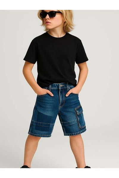 Zekids Children's Cargo Pocket Denim Shorts