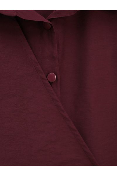Modamorfo Cross Tie Sleeve Elastic Button Shirt - Burgundy