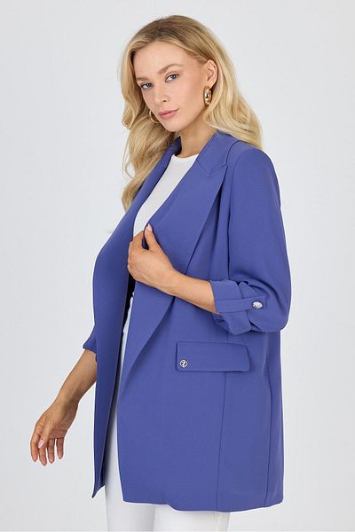 Zühre Double Breasted Collar Pocket Violet Jacket C-0145
