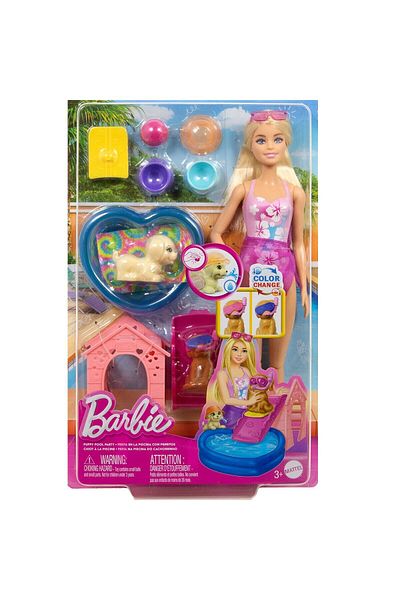 NillyToys مجموعة ألعاب حفلات حمام السباحة من JBF35 مع كلب باربي