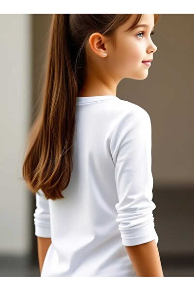 BEBEĞİME ÇORAP Školní tričko z česané bavlny s dlouhým rukávem