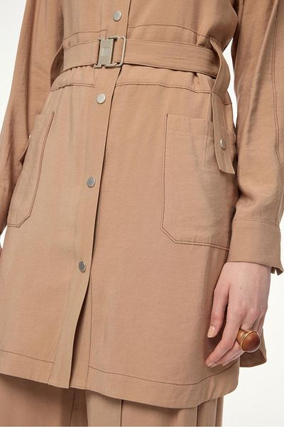 Zühre Belt Pocket Detailed Latte Double Set Tk-1629